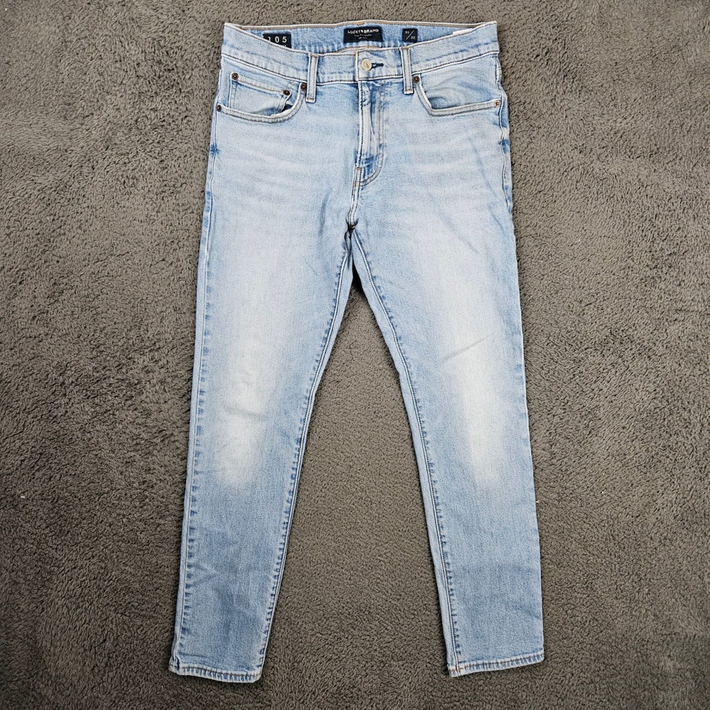 Lucky Brand 105 Slim Taper Mens Jeans 30x30 Light Wash Blue Denim